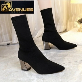 Gun High Heels Women Chunky High Heels Pointed Shoes