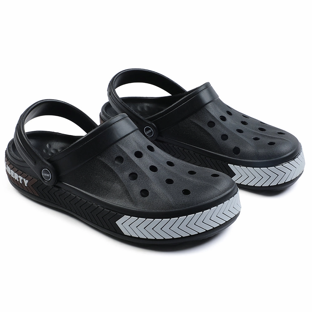 A-HA Black Casual Slip-on Clogs For Men LITEWALKXT By Liberty Ladybug Clogs