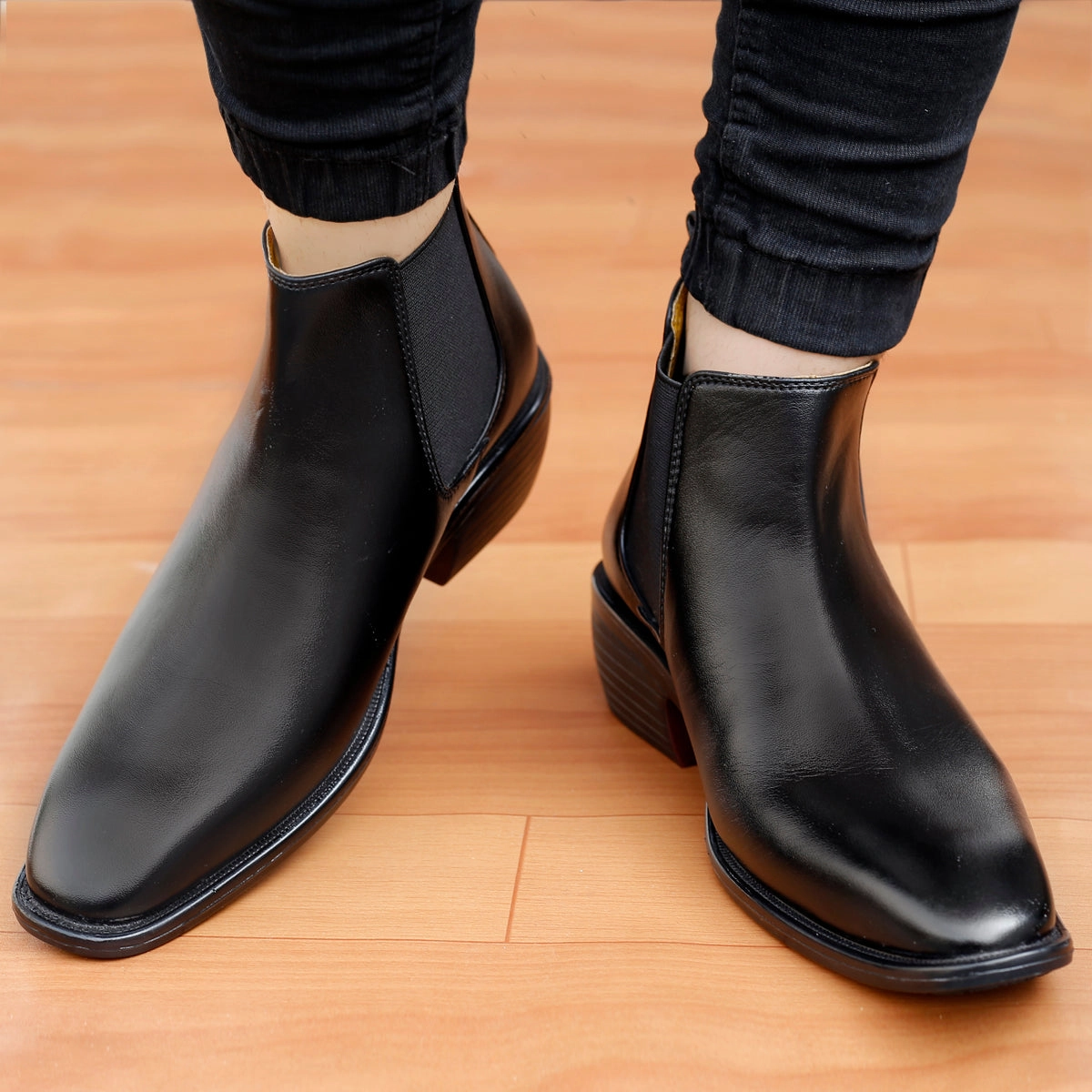 Bxxy's 2 Inch Hidden Height Increasing Faux Leather Chelsea Boots for Men Best Hiker Boots
