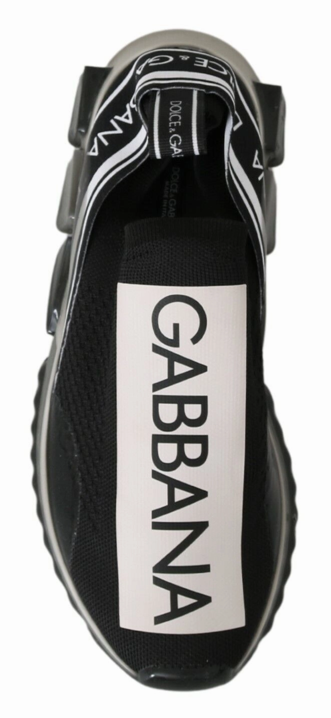 Dolce & Gabbana Black White SORRENTO Sport Stretch Sneakers Release Sneakers