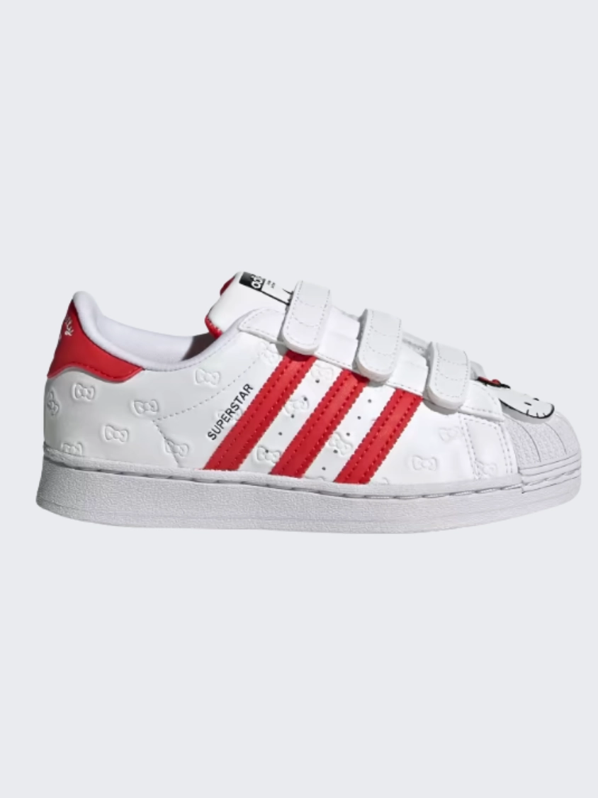 Adidas Hello Kitty Superstar Kids Original Shoes White/Red Grand Court Shoes