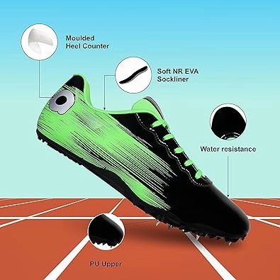 Greatest Running Shoes Race Running Spikes Running Shoes For Men (Green)