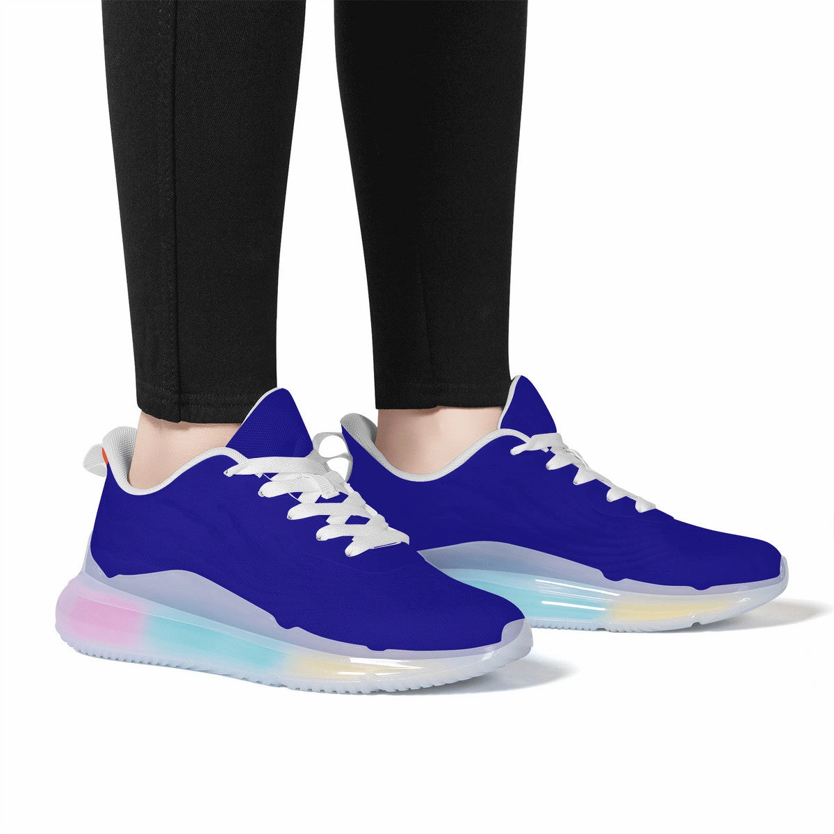 No Shoelace Running Shoes Snooty Fox Art Women's Rainbow Atmospheric Cushion Running Shoes - Deep Blue Tassia