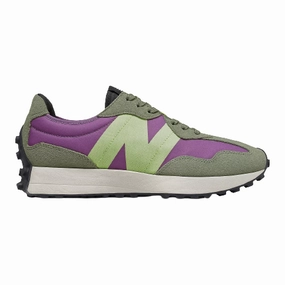 New Balance Men's 327 Shoes - Sour Grape / Bleached Lime Glo New Balance Rose Sugar
