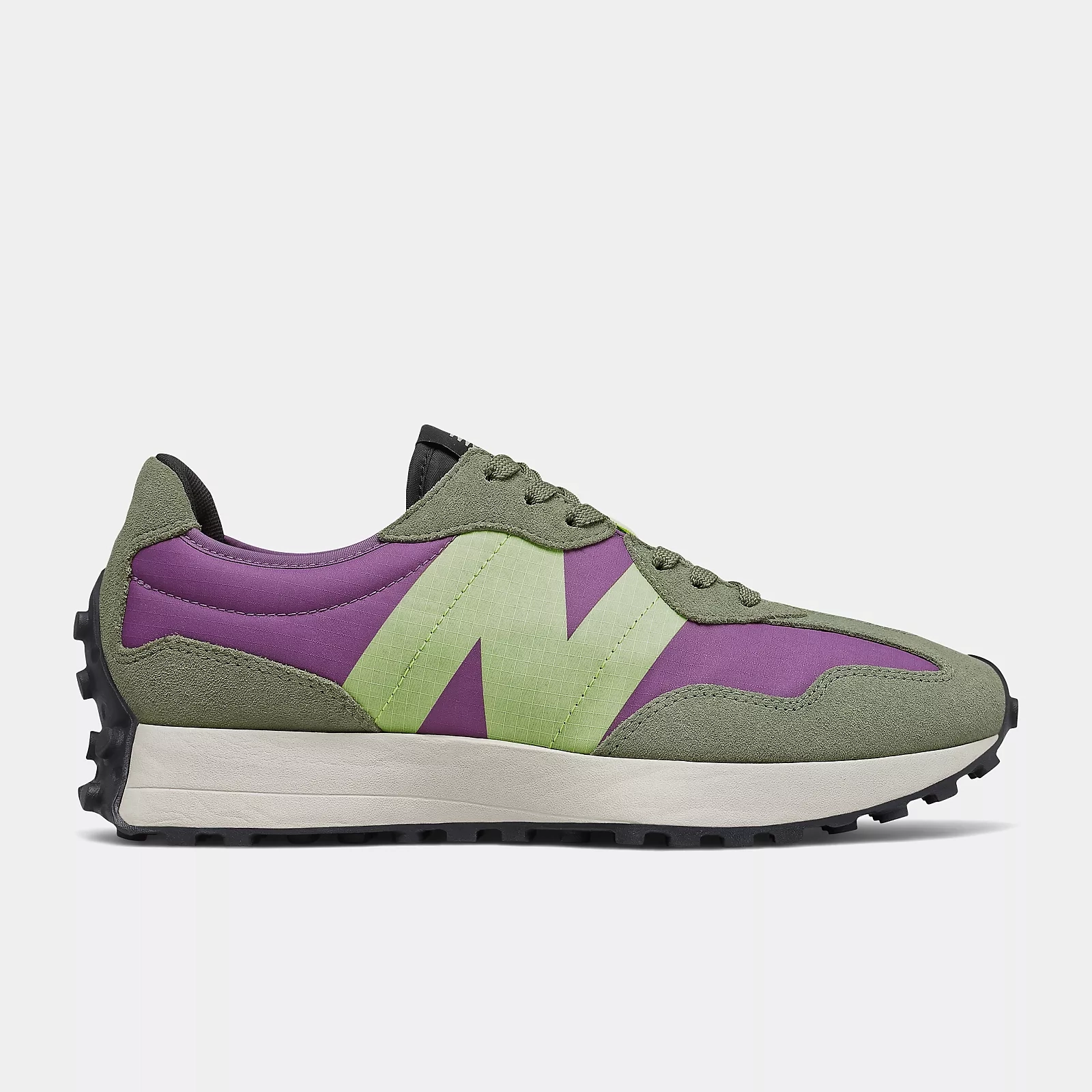 New Balance Men's 327 Shoes - Sour Grape / Bleached Lime Glo Grey New Balance 1906r
