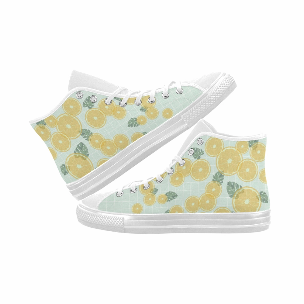 Nike P-6000 Casual Shoes Men's Big Size Fizzy Lemons Print High Top Canvas Shoes