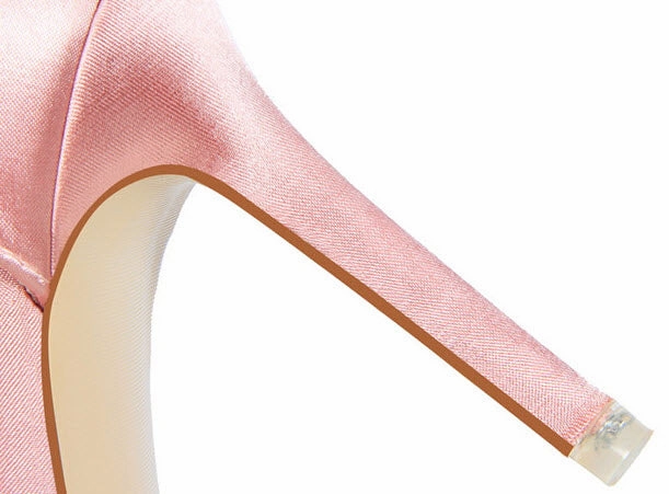 Elegant Rhinestone High Heels Women Pumps Silk Pointed Toe Shoes Casual Orthopedic Walking Shoes