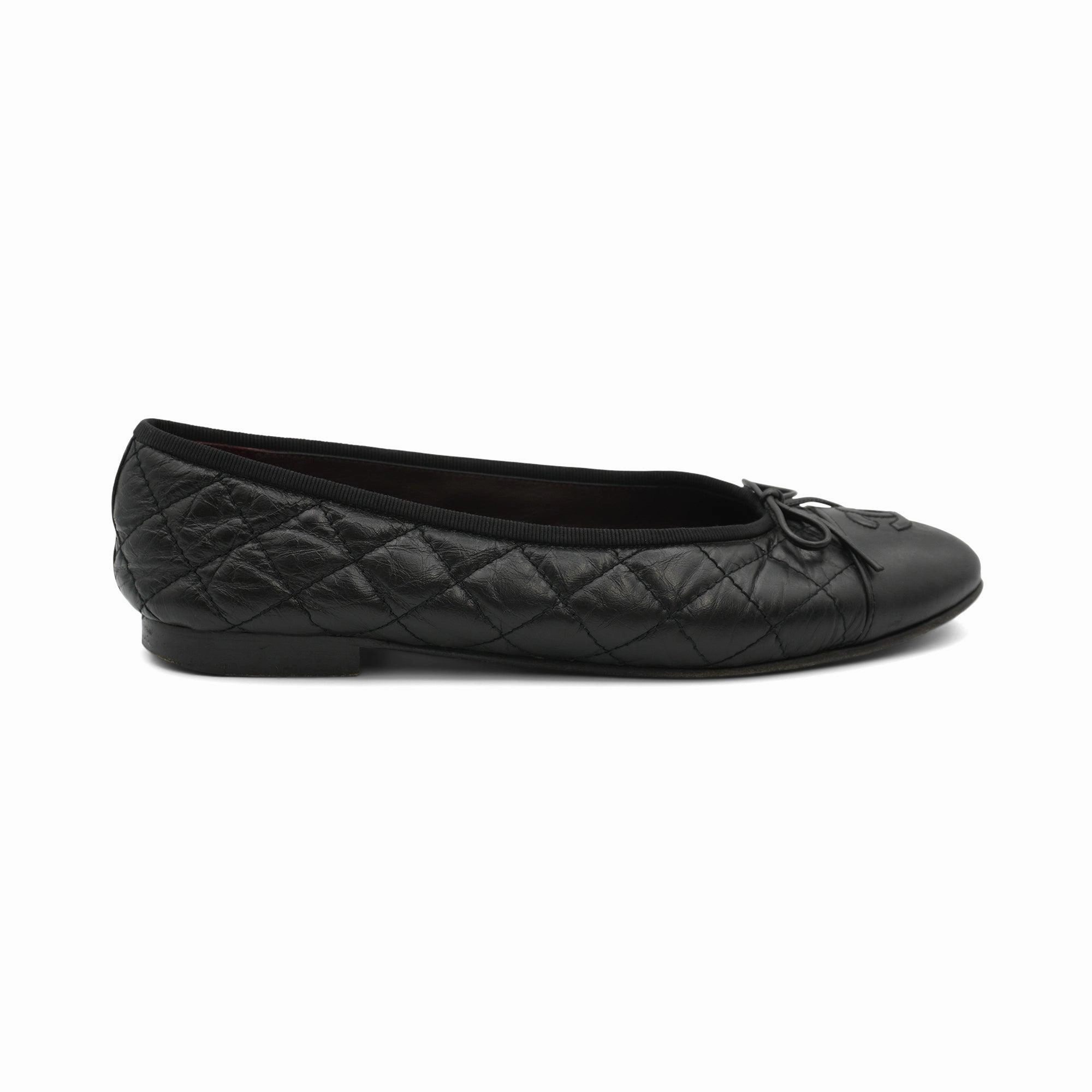 Flat Foldable Shoes Chanel Ballet Flats - Women's 38.5