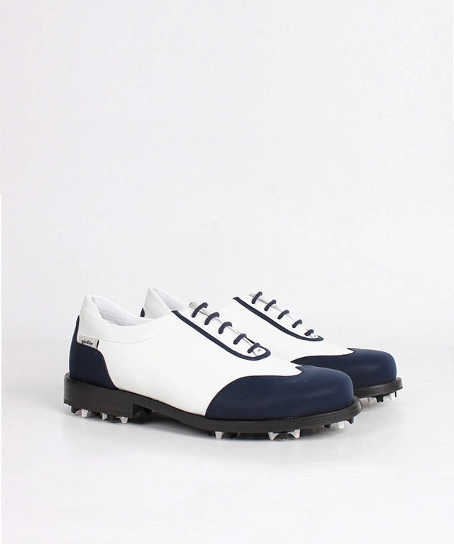 Giclee Women's Under Score Premium Leather Golf Shoes - Navy Performance Golf