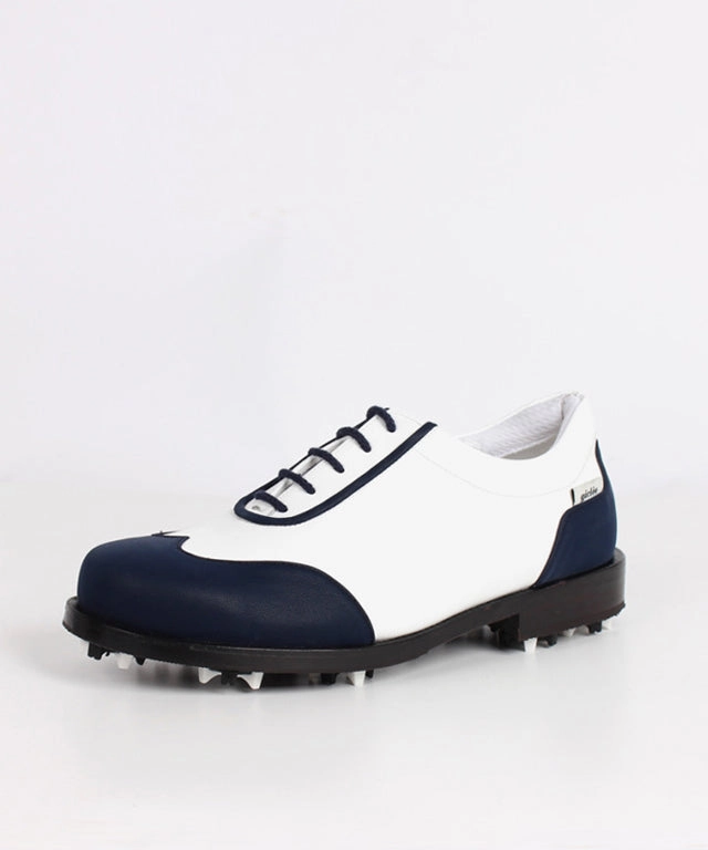 Giclee Women's Under Score Premium Leather Golf Shoes - Navy On Sale Ecco Golf