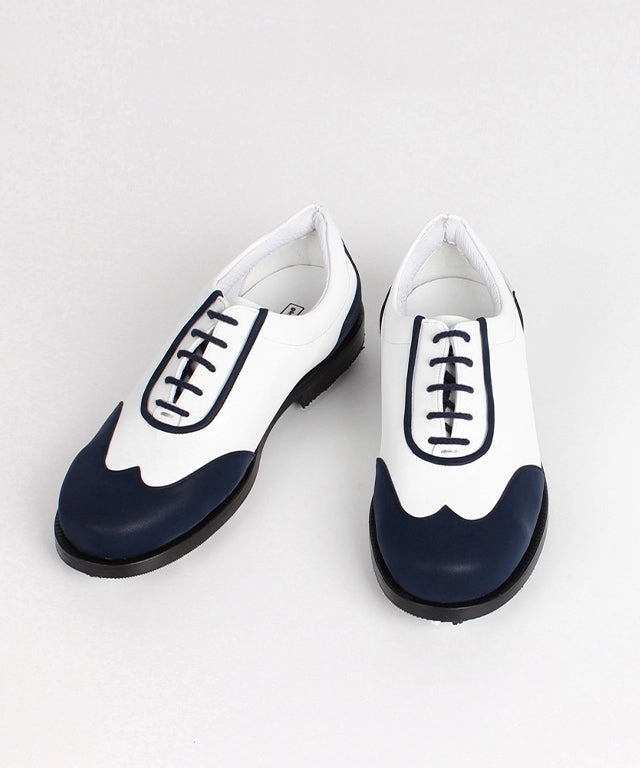 Diabetic Golf Giclee Women's Under Score Premium Leather Golf Shoes - Navy