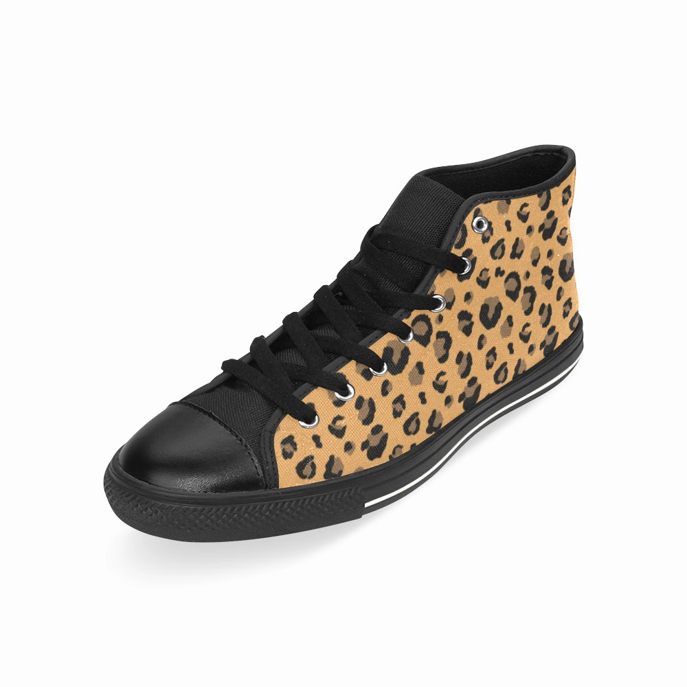 Size 5 Heels Women's Big Size Leopard Print High Top Canvas Shoes