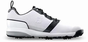 Golf Shoes With Metal Spikes FootJoy Men's ContourFIT-Previous Season Style Golf Shoes White 9.5 M Black, US