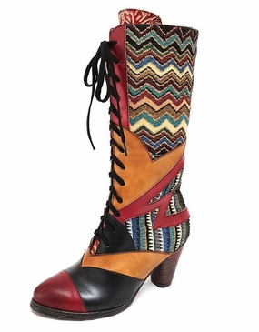 Best Socks For Cowboy Boots Ethnic Bohemian High Tube Handmade Boots 36-41