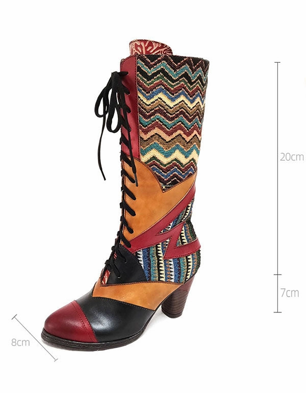 Ethnic Bohemian High Tube Handmade Boots 36-41 Oversized Boots