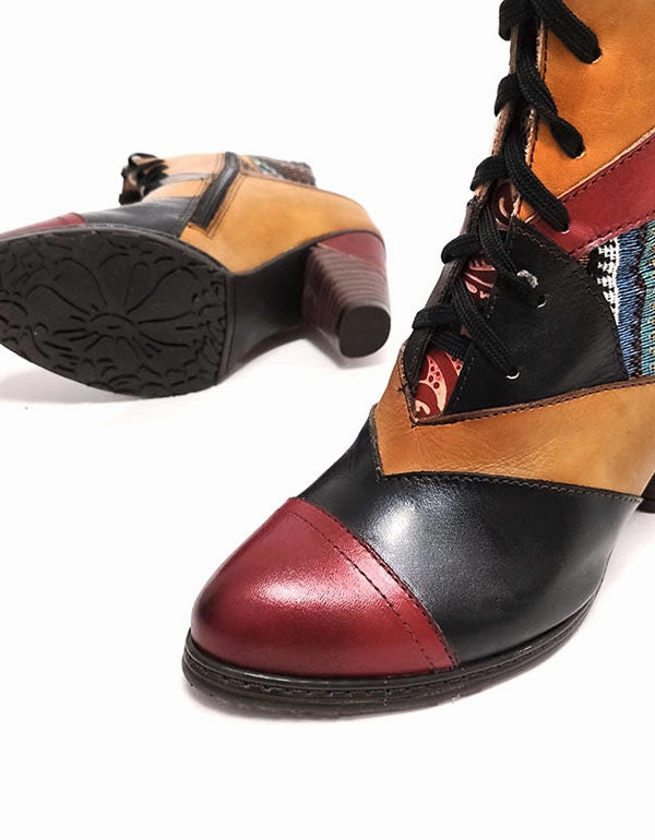 Ethnic Bohemian High Tube Handmade Boots 36-41 High Heel Platform Boots