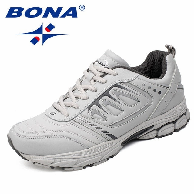 BONA New Style Men Running Shoes Ourdoor Jogging Trekking Sneakers Lace Up Athletic Shoes Comfortable Light Soft Free Shipping Good Running Shoes For A Beginner