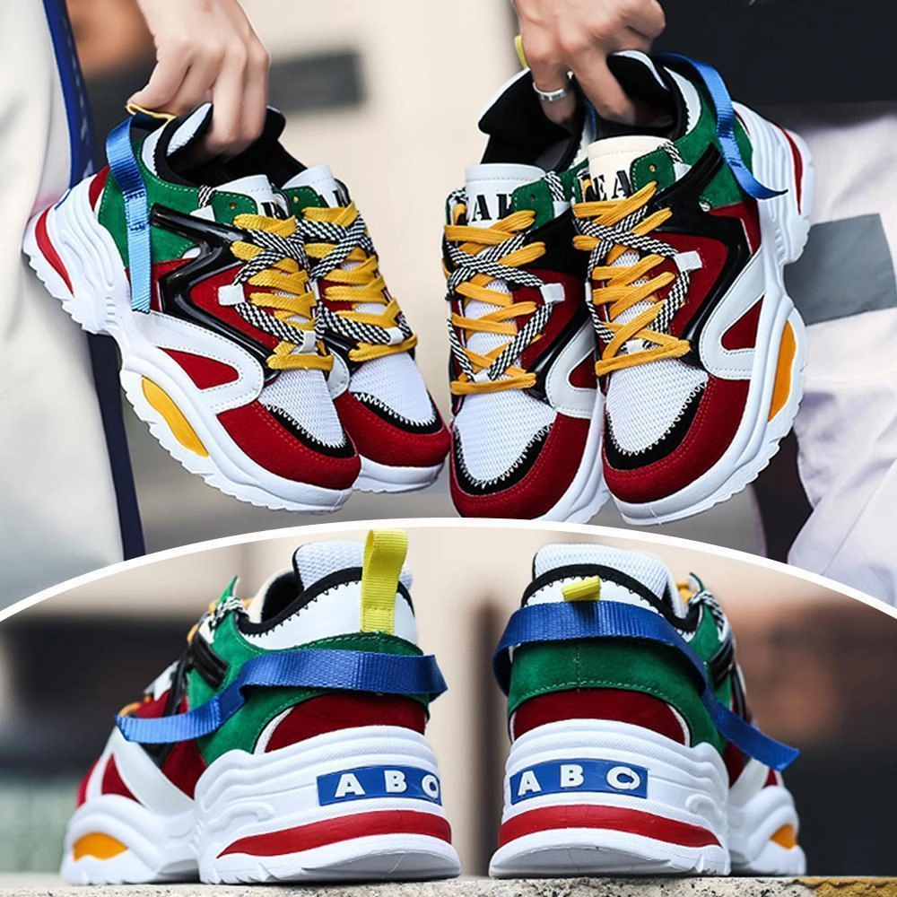 Sneakers Macys Fashion Chunky Sneakers Platform Lace Up Dad Shoes for Walking