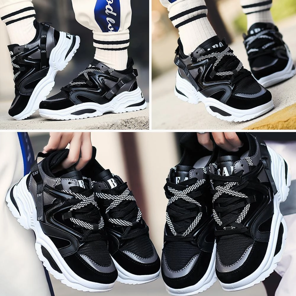 Sneakers Vans Fashion Chunky Sneakers Platform Lace Up Dad Shoes for Walking