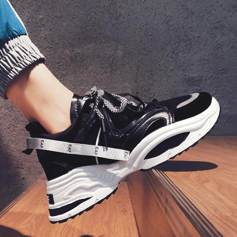 Fashion Chunky Sneakers Platform Lace Up Dad Shoes for Walking Dude Sneakers