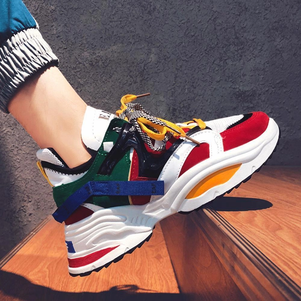 2025 Sneakers Fashion Chunky Sneakers Platform Lace Up Dad Shoes for Walking