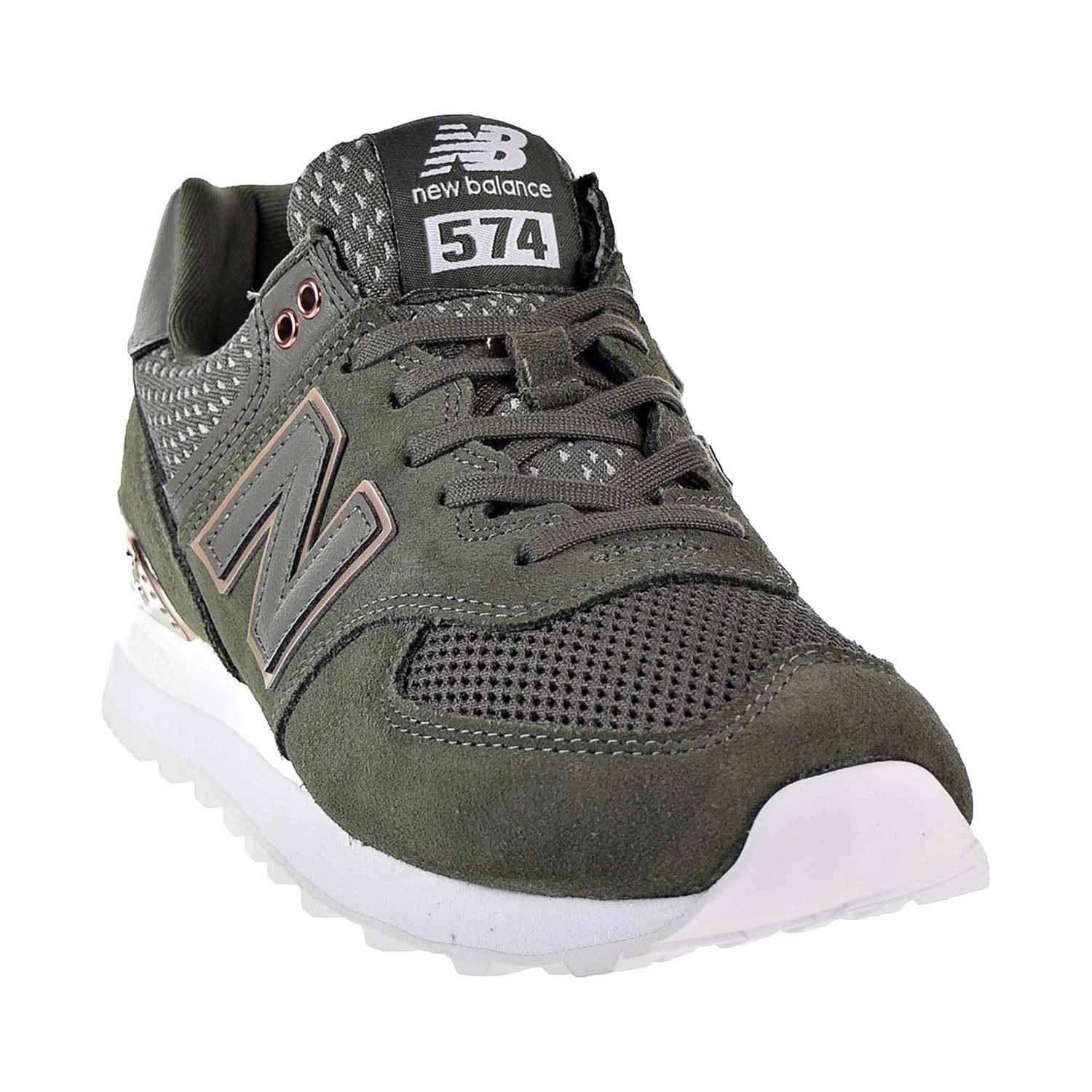 Plantar Fasciitis New Balance Shoes New Balance 574 All Day Rose Womens's Shoes Olive
