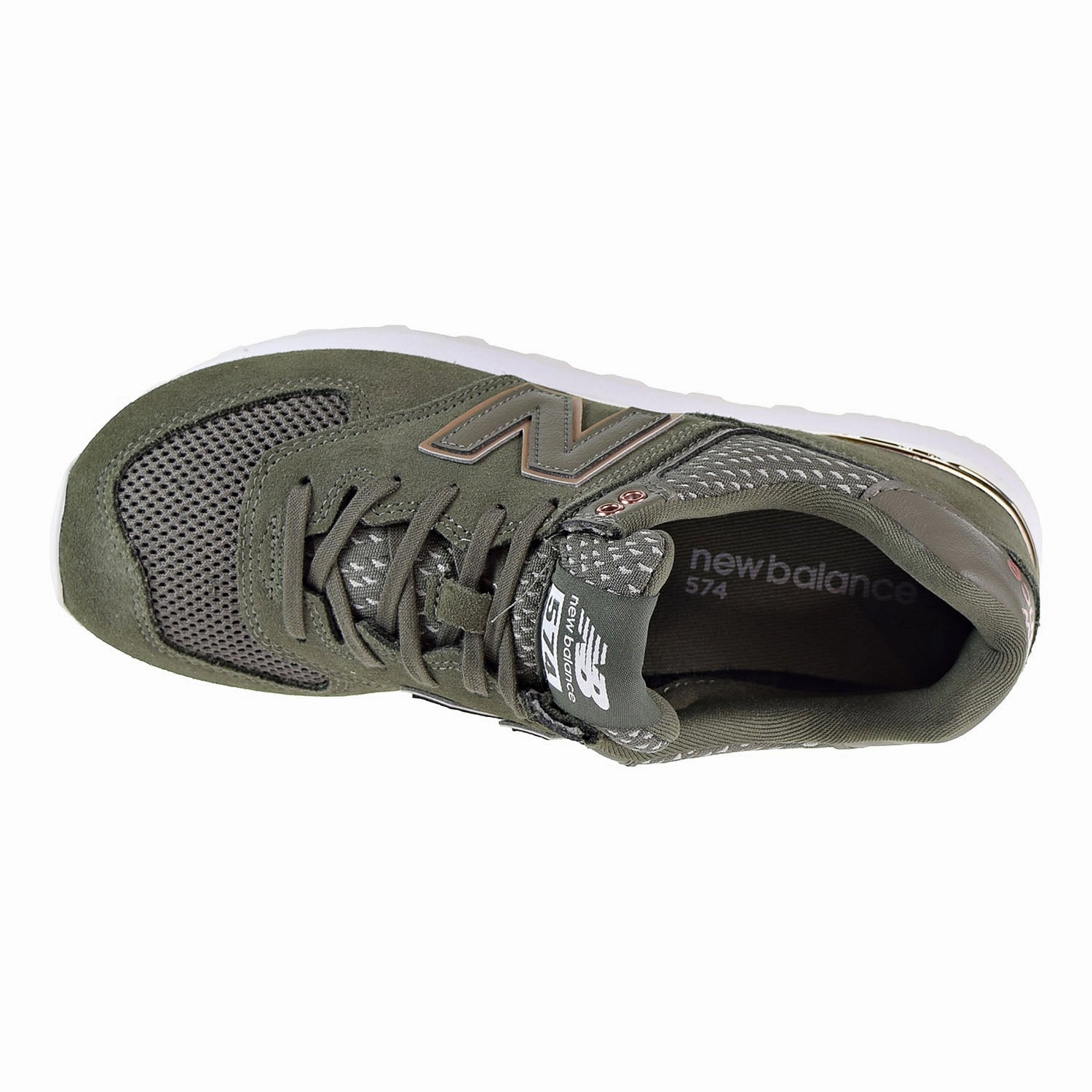 Black Leather New Balance New Balance 574 All Day Rose Womens's Shoes Olive