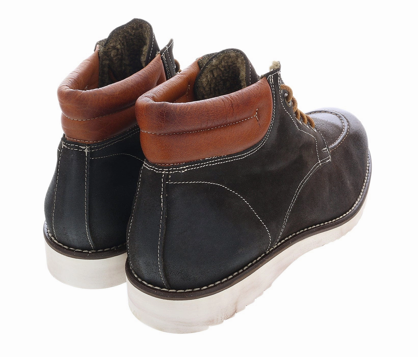 Platform Combat Boots DANIELA FARGION Dark Brown Suede Reinforced Lace Up Ankle Boots-