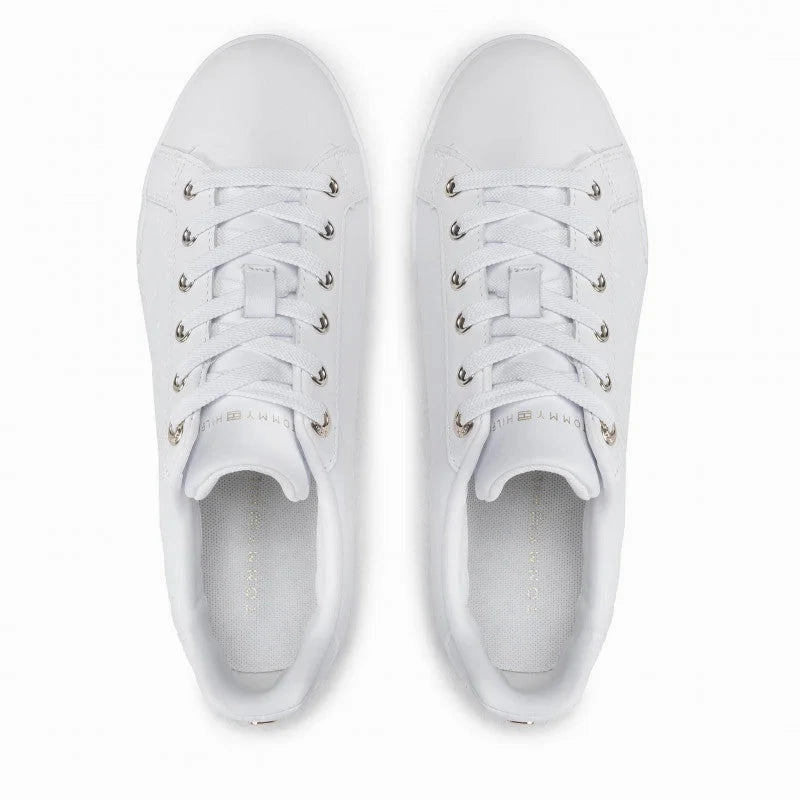 20. NULL Tommy Hilfiger Embossed Monogram Sneakers - WHTGLD