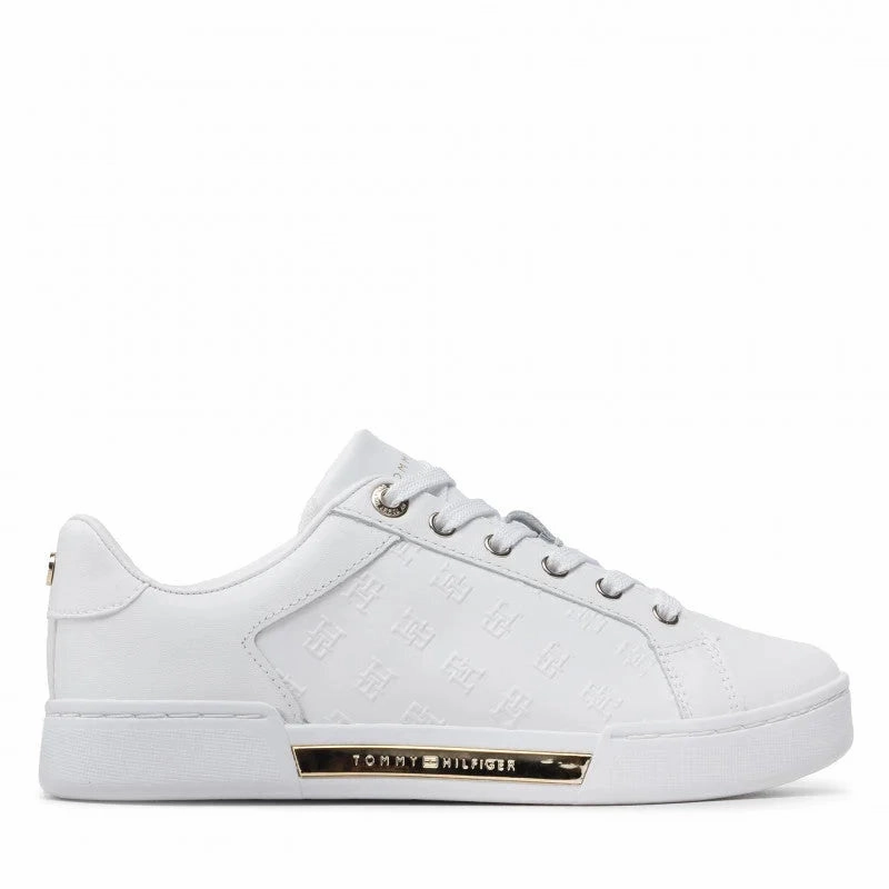 Fencing Sneakers Tommy Hilfiger Embossed Monogram Sneakers - WHTGLD