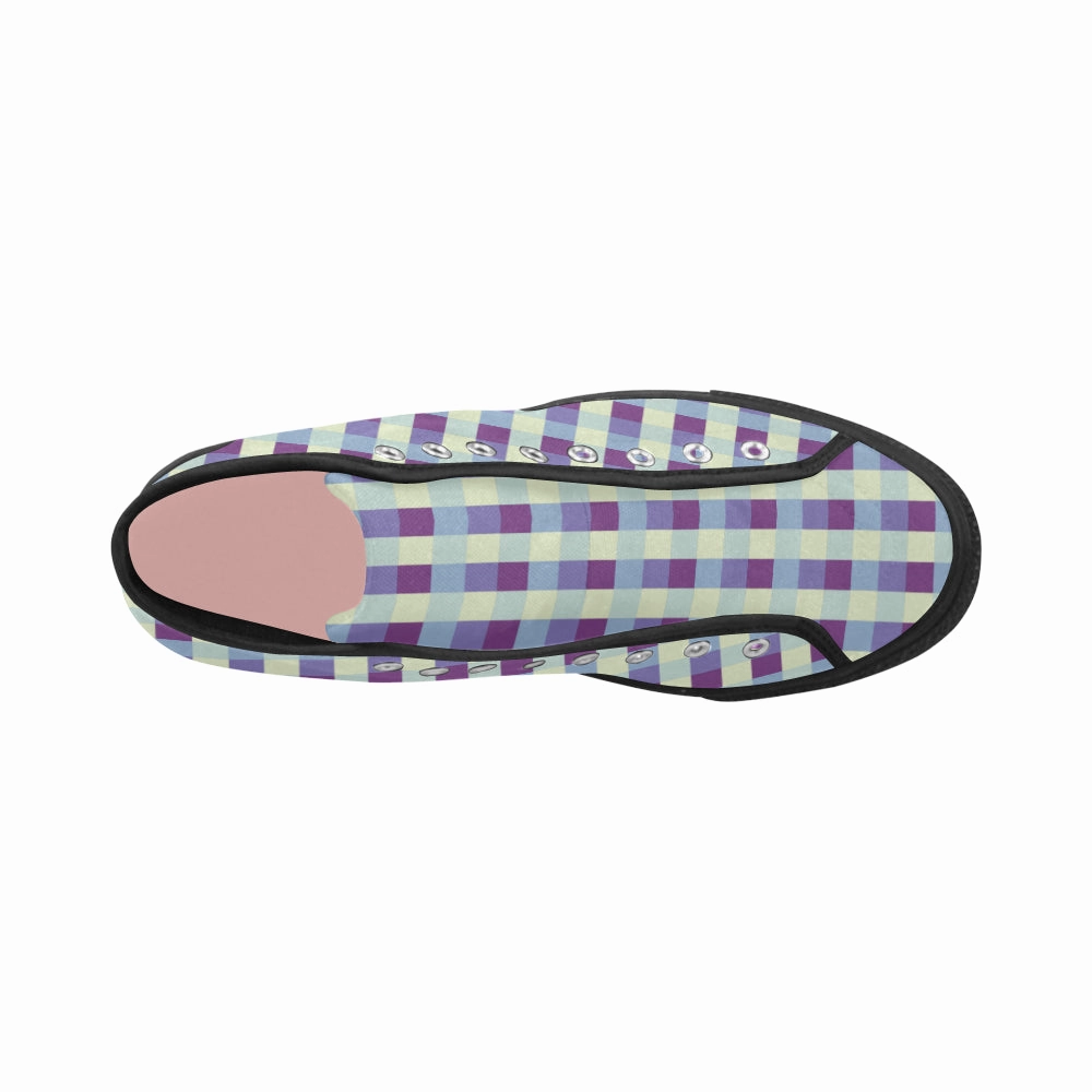 Light Blue High Heels Buy Women's Checkers Print Canvas High Top Shoes at TFS