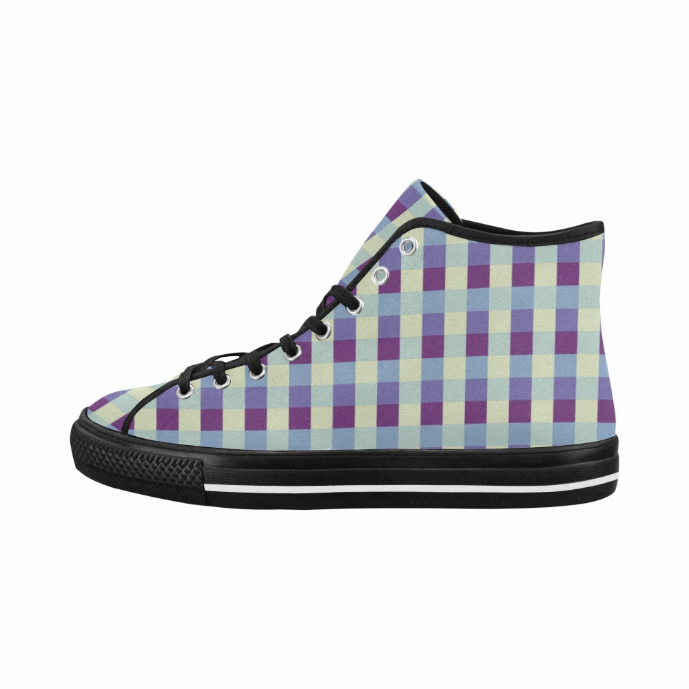 Buy Women's Checkers Print Canvas High Top Shoes at TFS High Heels With Dress