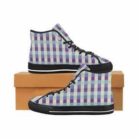 Buy Women's Checkers Print Canvas High Top Shoes at TFS White Open Toe