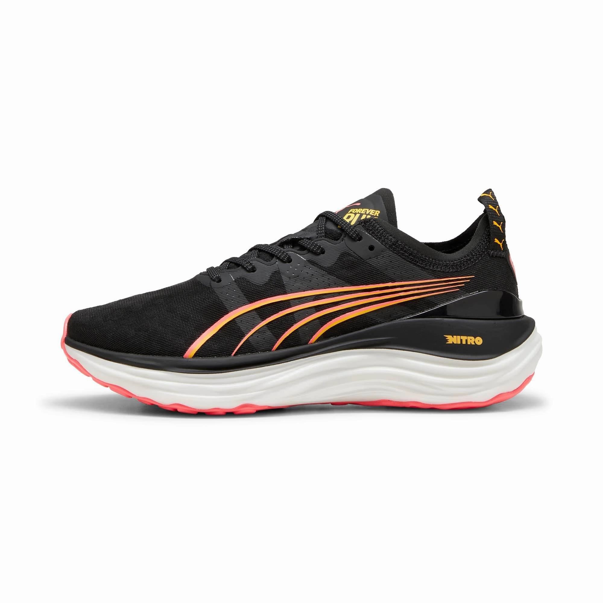Puma Women's ForeverRun NITRO in Black-Sun Stream-Sunset Glow AW24 Guide To Asics Shoes
