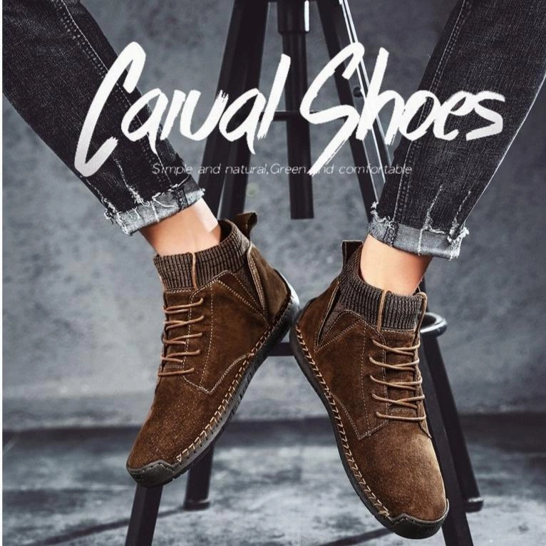 Tall Boots For Sale Mens casual ankle boots suede retro lace-up boots fall/winter shoes for men