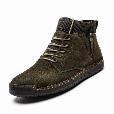 Mens casual ankle boots suede retro lace-up boots fall/winter shoes for men Johnston And Murphy Dress Boots