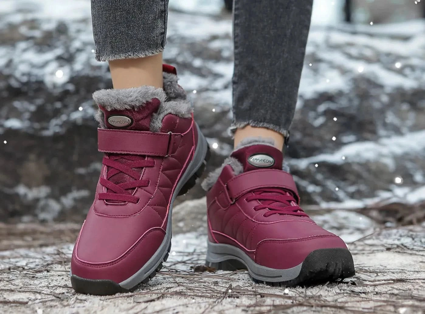 Salmon Hiking Shoes FitVille Women's Snow Boots