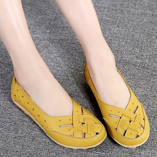 Best Shoes For Severe Flat Feet Flats For Women  Comrfort Genuine Leather Flat Shoes Woman