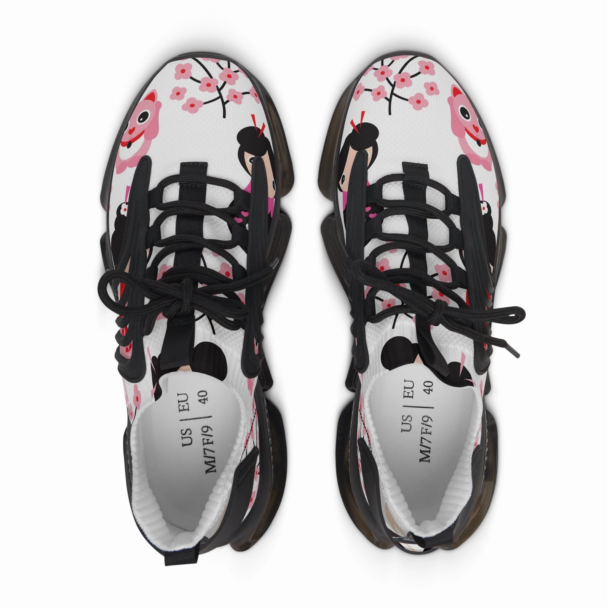 Best Leather Sneakers Floral Women's Mesh Sneakers - Cute Panda and Cherry Blossom Design