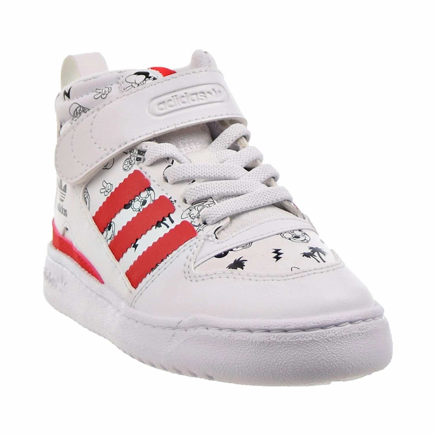 Adidas Universal Shoes Adidas Disney Forum Mid 360 Little Kids' Shoes Cloud White-Vivid Red
