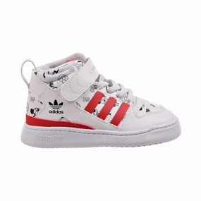 Adidas Work Shoes Adidas Disney Forum Mid 360 Little Kids' Shoes Cloud White-Vivid Red