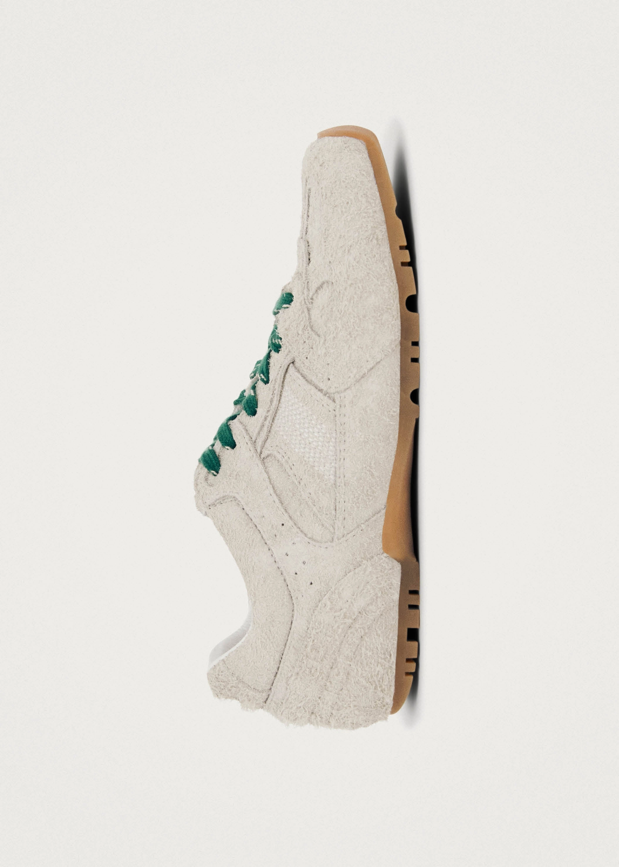 Tb.56 Suede Fuzzy Light Grey Leather Sneakers Flat Sole Shoe