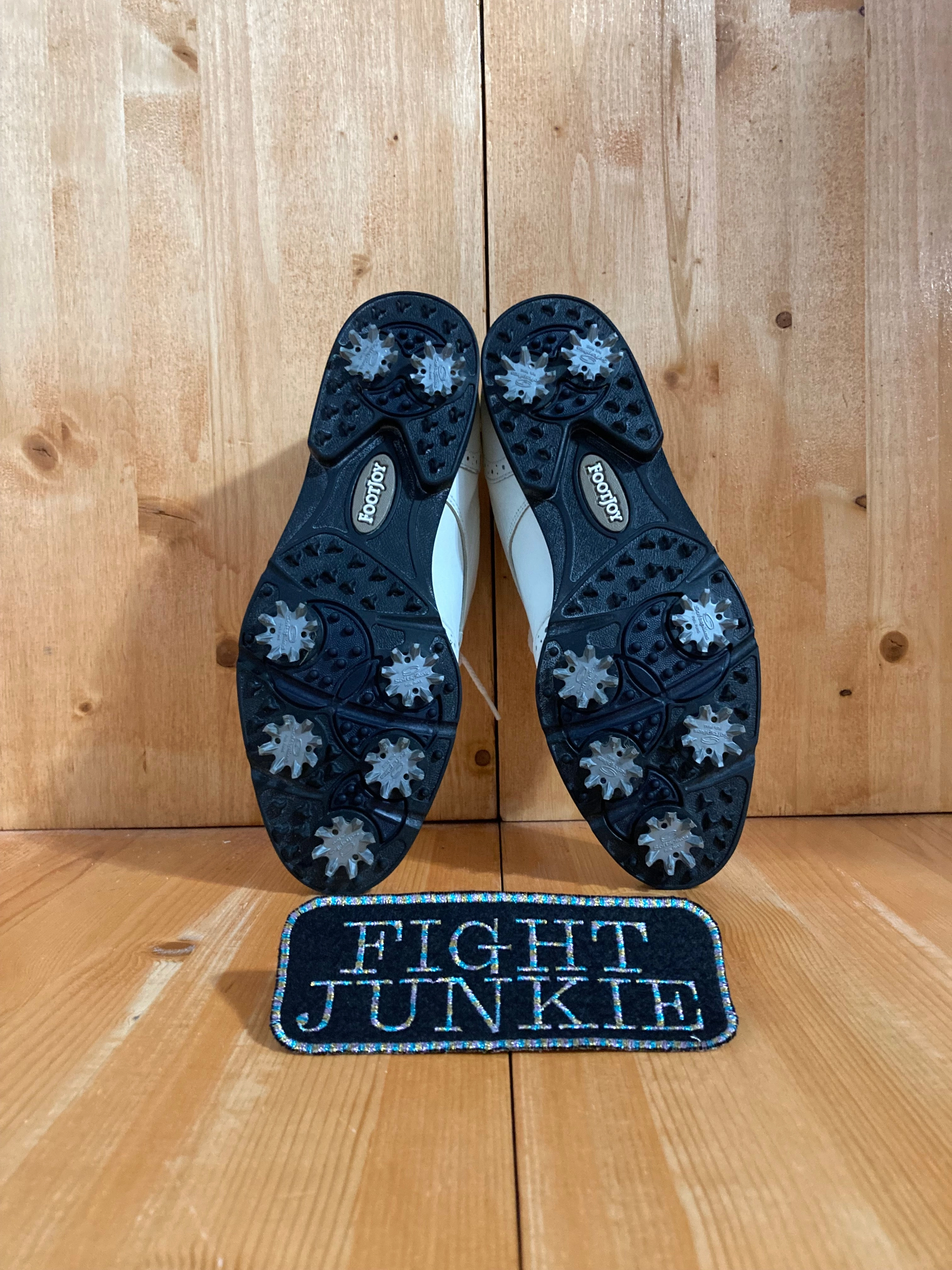 Sale Waterproof Golf FOOTJOY SOFTJOY TERRAINS Women 8.5M Leather Golf Shoes Sneakers White 98355