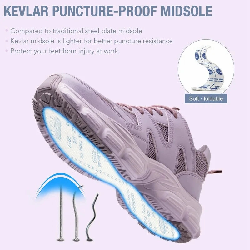 Lazy Oaf Ballet Sneakers Women Safety Shoes Steel Toe Anti-Puncture Lightweight Sneakers Indestructible