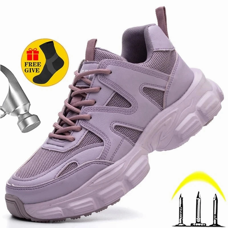 Sell Sneakers For Cash Women Safety Shoes Steel Toe Anti-Puncture Lightweight Sneakers Indestructible