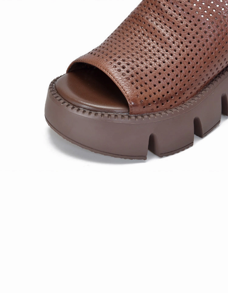 International Concepts Sandals Comfortable Sole Fish Toe Retro Platfrom Sandals Slingback