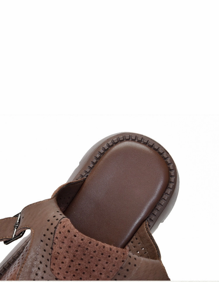 Sandals Spa Comfortable Sole Fish Toe Retro Platfrom Sandals Slingback