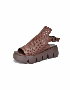 Sandals Caribbean Comfortable Sole Fish Toe Retro Platfrom Sandals Slingback