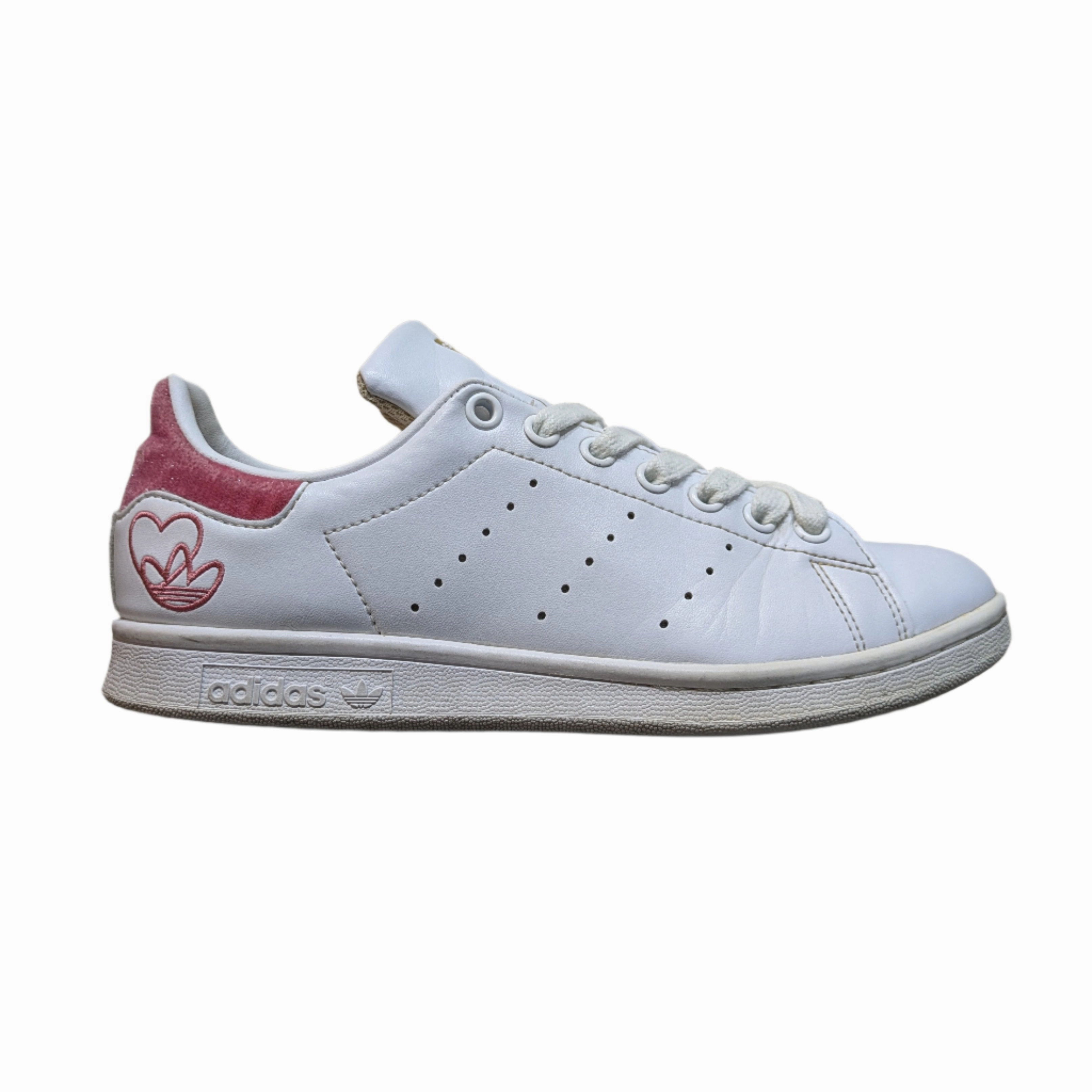 adidas Stan Smith Shoes with Embroidered Trefoil & Heart in Cloud White/Hazy Rose/Gold Metallic Adidas Washington Huskies Shoes