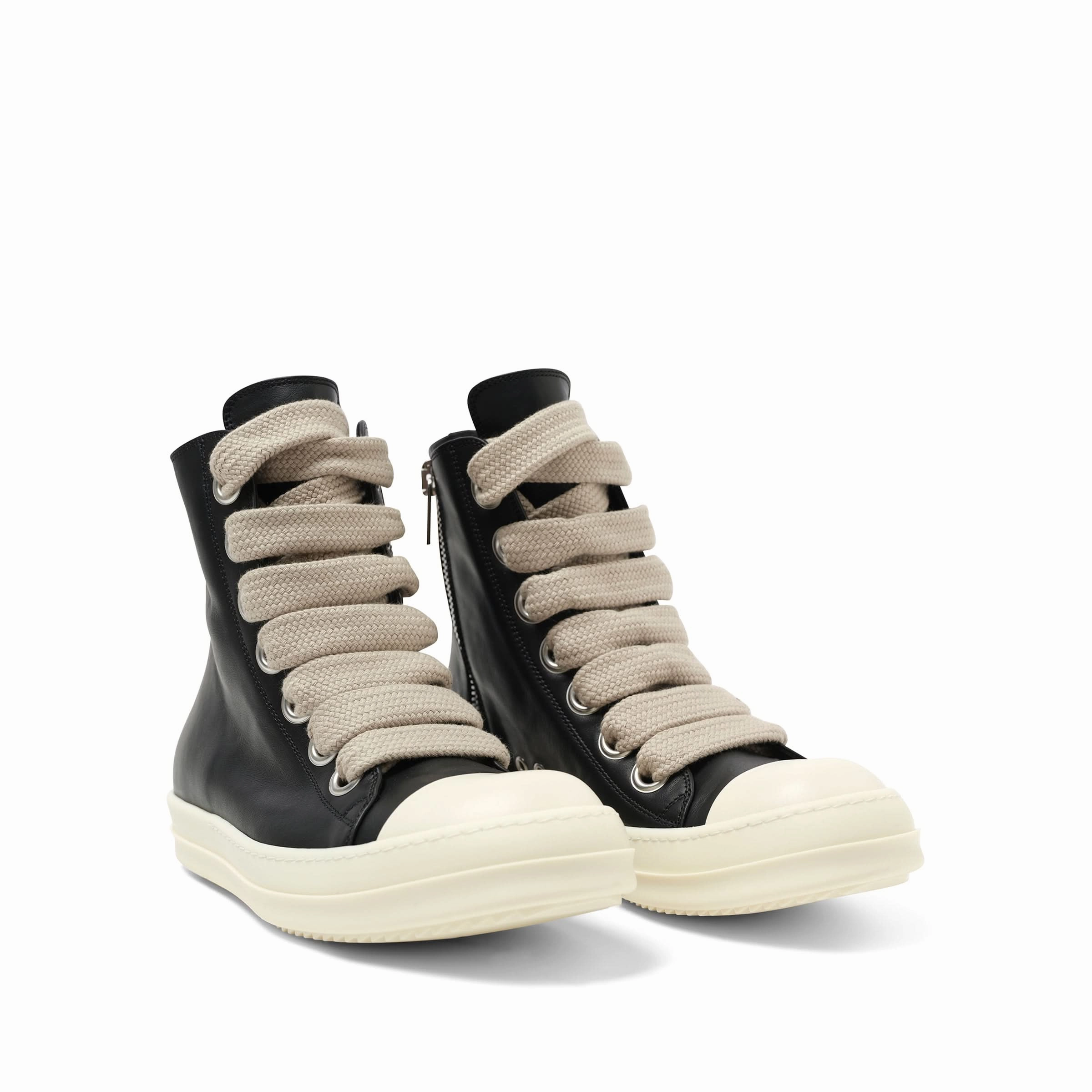 Sneakers Resale Full Grain Leather Jumbolaced Sneaker in Black/Pearl/Milk